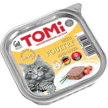 Tomi Pate Kümes Hayvanı Ve Ciğerli Kedi Yetişkin Konservesi 100 GR | SRC: Barcode: 4003024320020